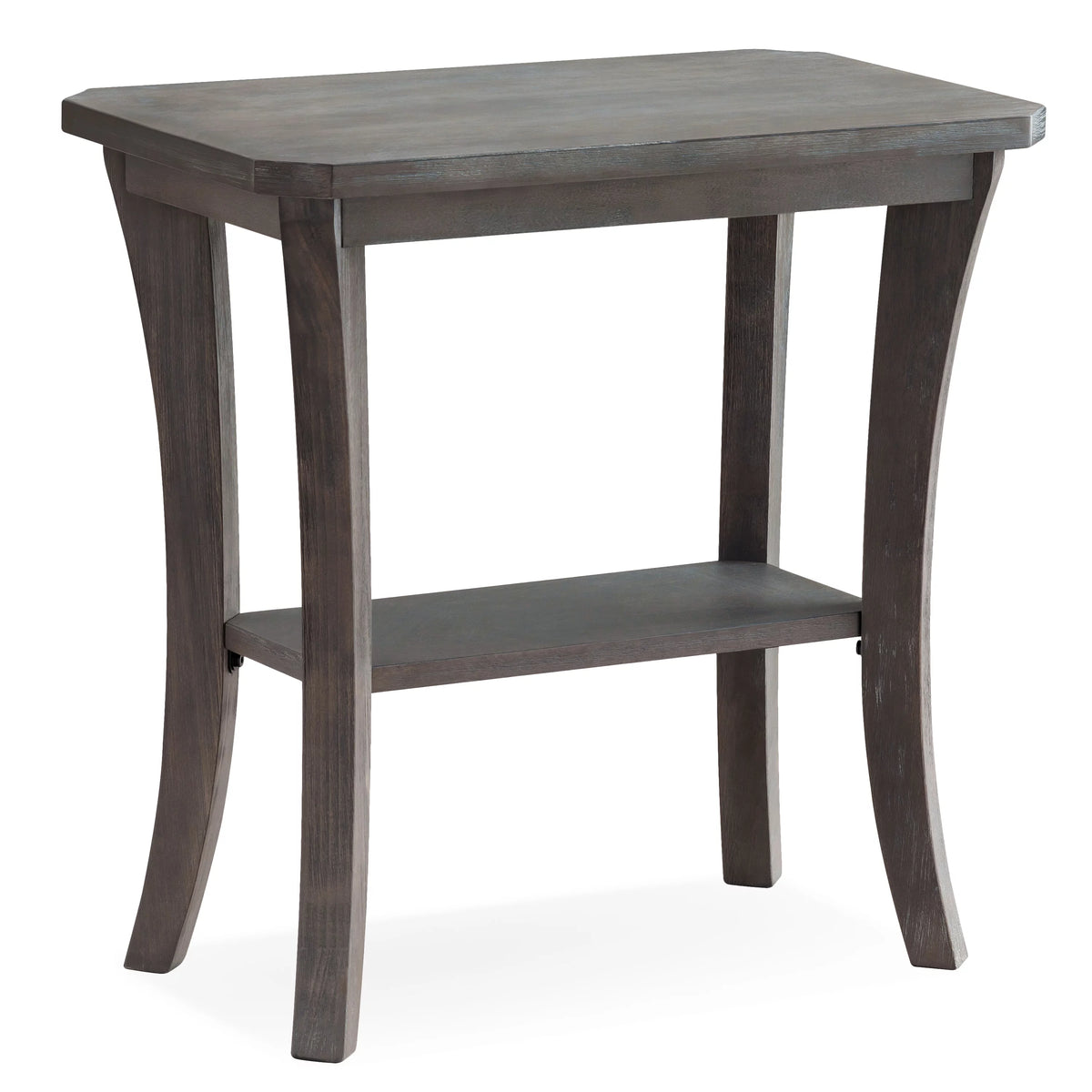 Rustic Gray Narrow Side Table with Shelf G420877