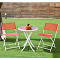3 Piece Folding Bistro Patio Furniture Table Chairs Set Y4373