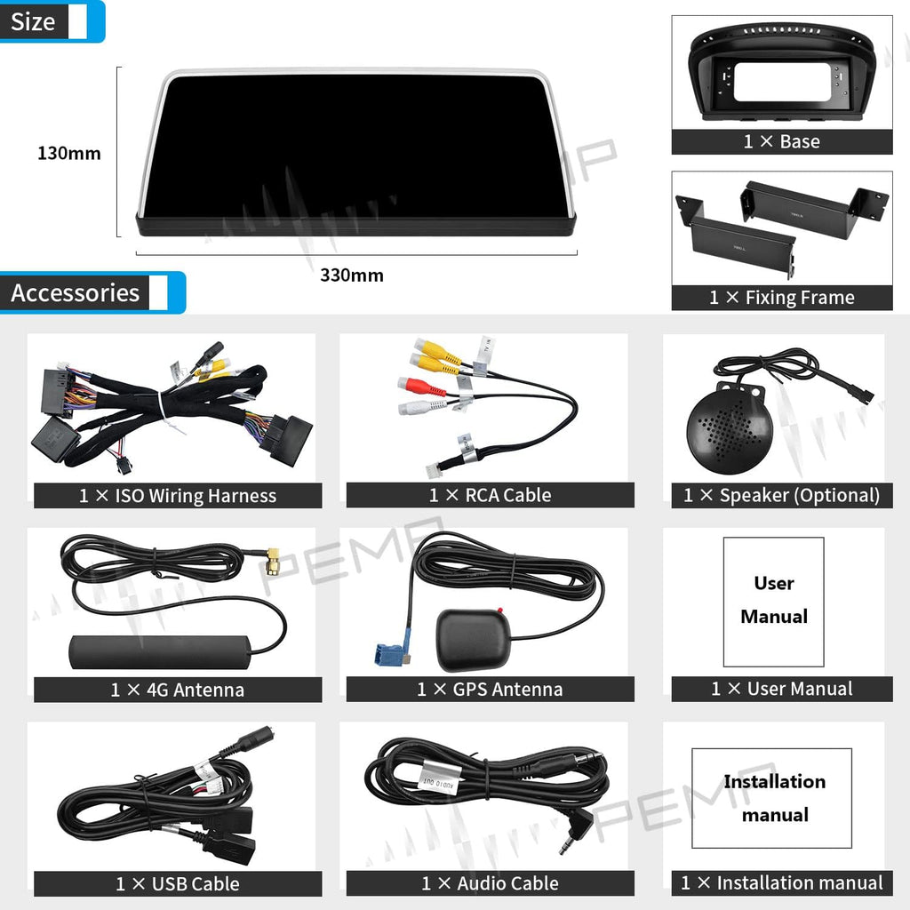 Blue Anti-Glare Vertical Screen 10.25 Android 11 Auto Carplay Snapdragon 662 8 Core 4+64GB for BMW E60 E61 CCC S816435