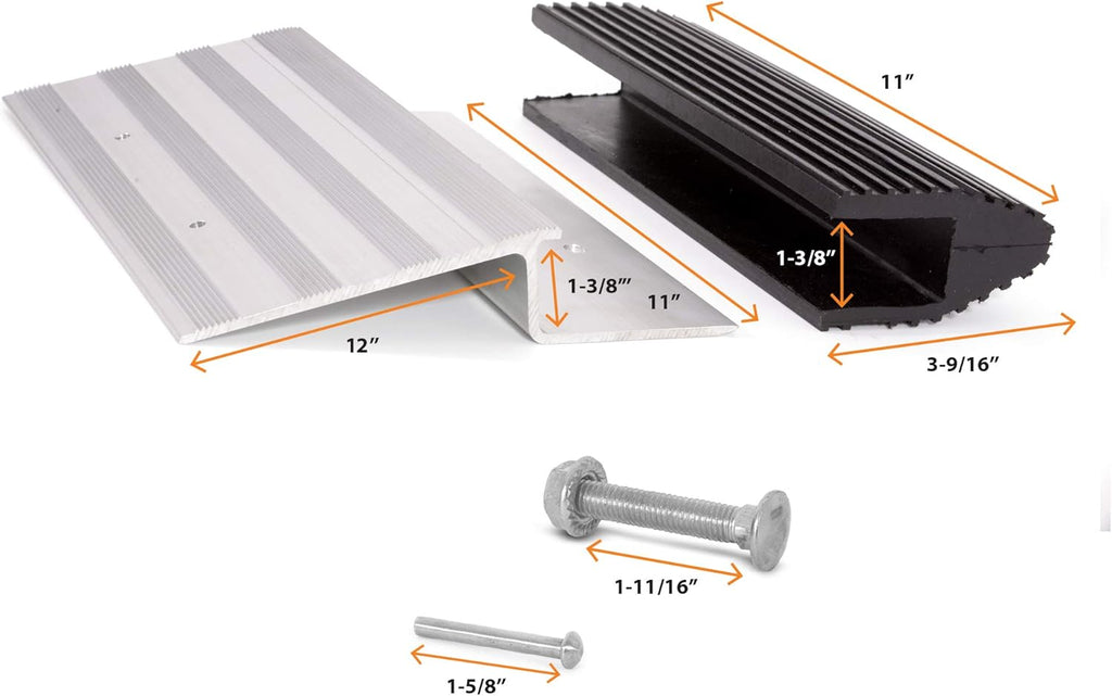 Truck and Trailer Loading Ramp Kit with Aluminum Brackets and Rubber Feet, Pack of 2 J7570