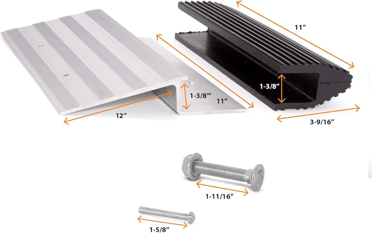 Truck and Trailer Loading Ramp Kit with Aluminum Brackets and Rubber Feet, Pack of 2 J7570