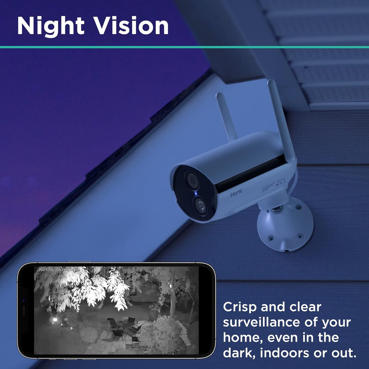 1080p HD IP65 Weatherproof Security Camera with 2-Way Audio and Night Vision Y7105