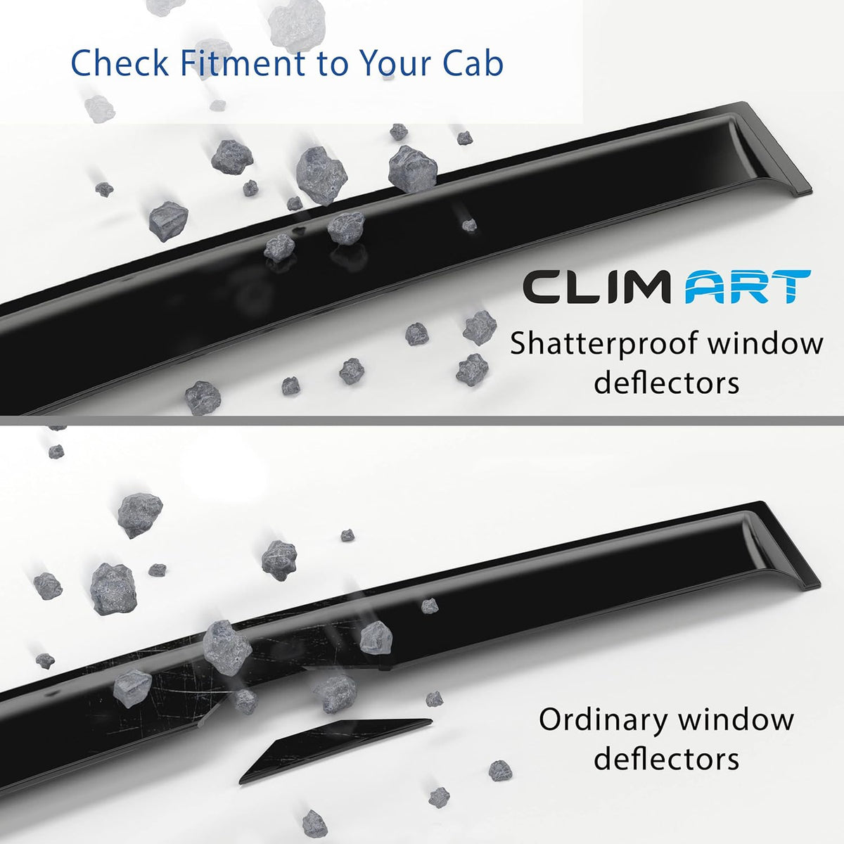 4pcs Tape-on Window Deflectors for GMC Sierra 1500 Crew Cab E442319