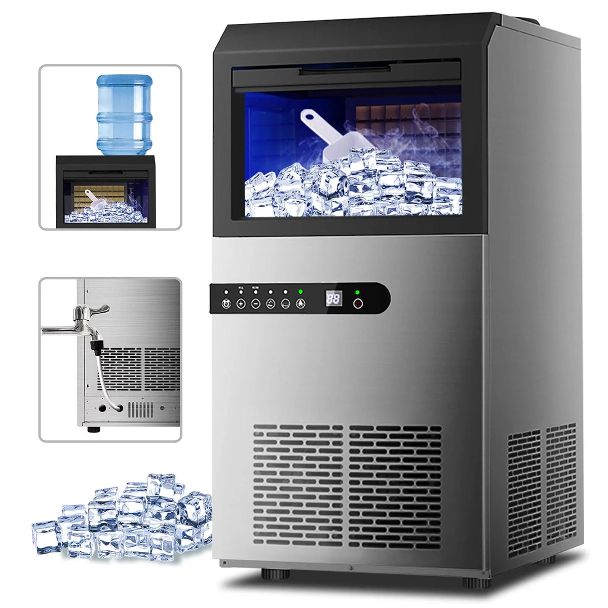 100 lbs Stainless Steel Commercial Ice Machine Y554