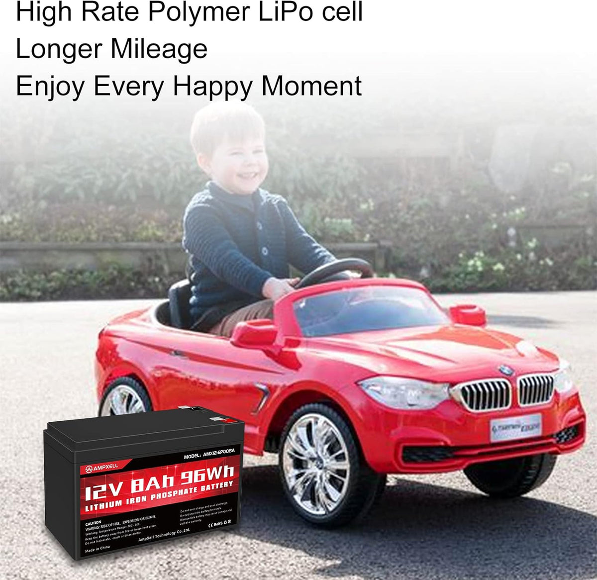 12V 8Ah Deep Cycle LiFePO4 Battery Pack of 2 W860