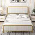Gold Velvet Upholstered Platform Bed Frame A835950