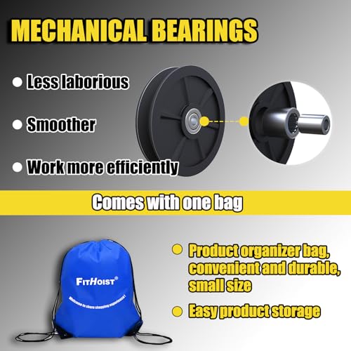 Heavy Duty 4400LBS Pulley Hoist with 65 Ft Rope D503