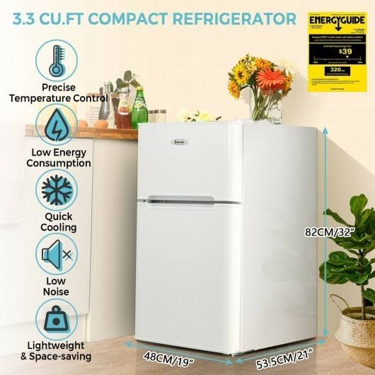 White Compact Refrigerator with Freezer S228052