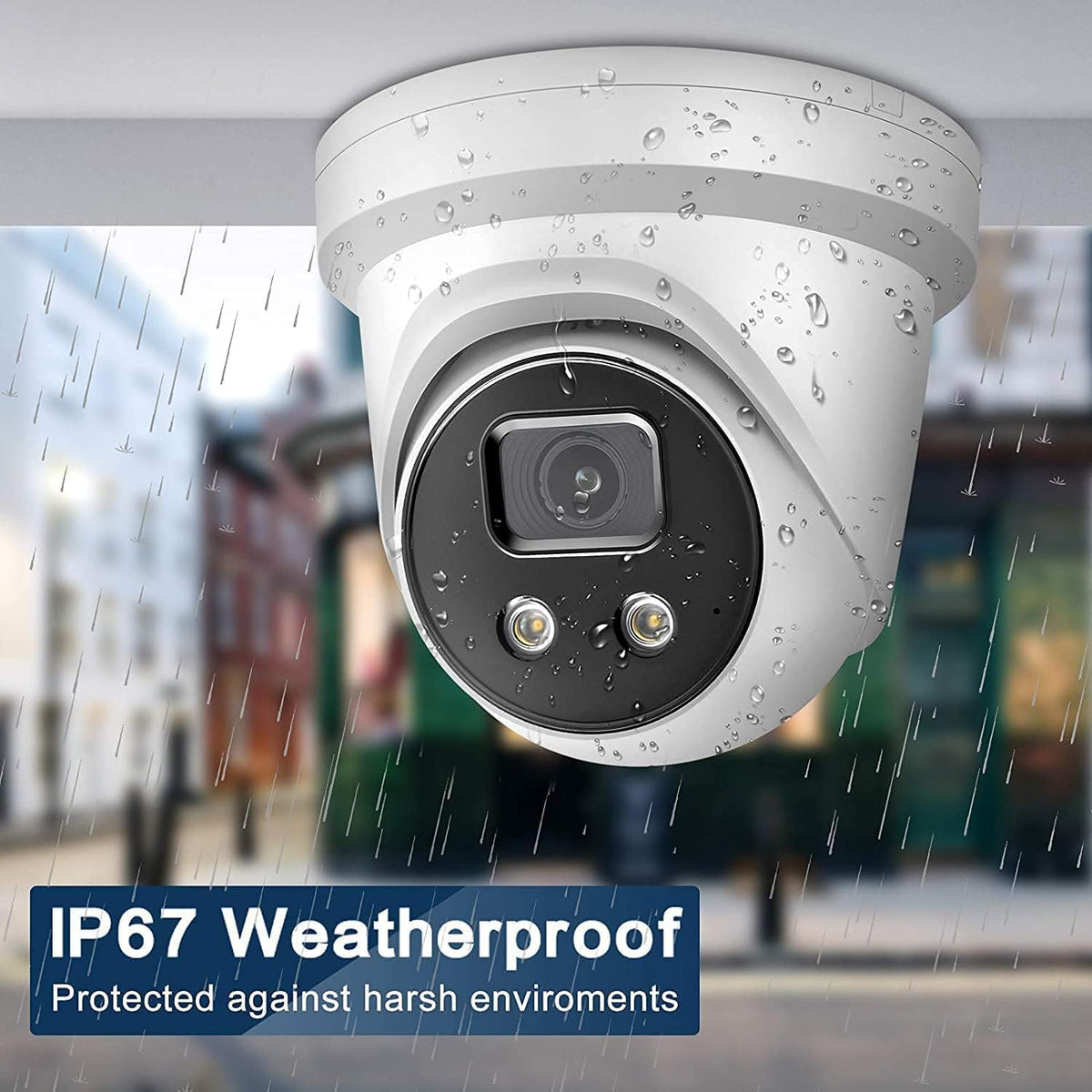 4K 8MP Turret Dome IP Camera 2.8mm PoE IP67 H.265+ N5587