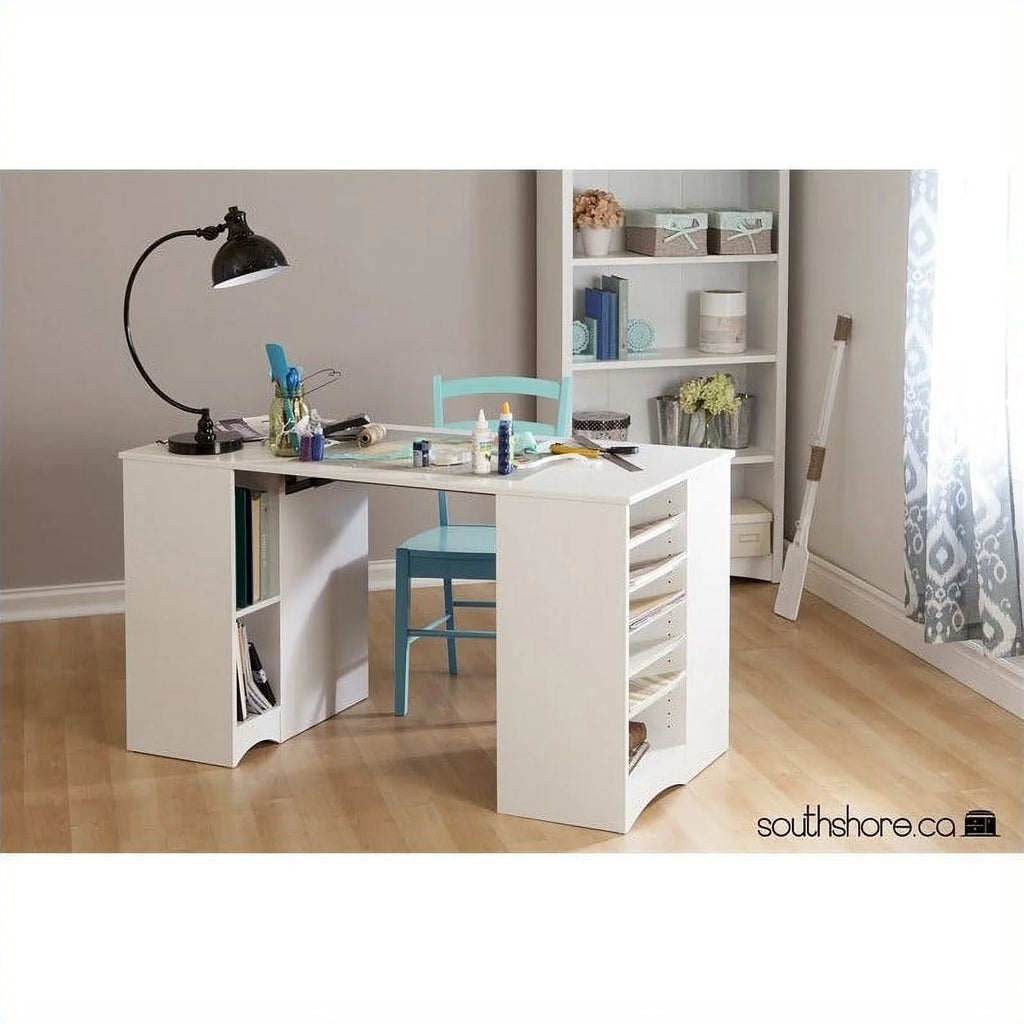 Craft Table with Storage Pure White T6420