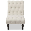 Light Beige Black Tufted Chaise Lounge X582834