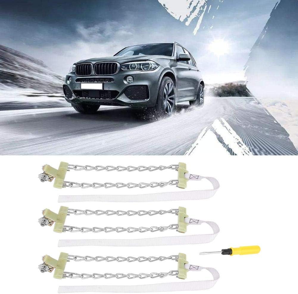 3pcs Clip-on Steel Tire Snow Chain (Large) H32890