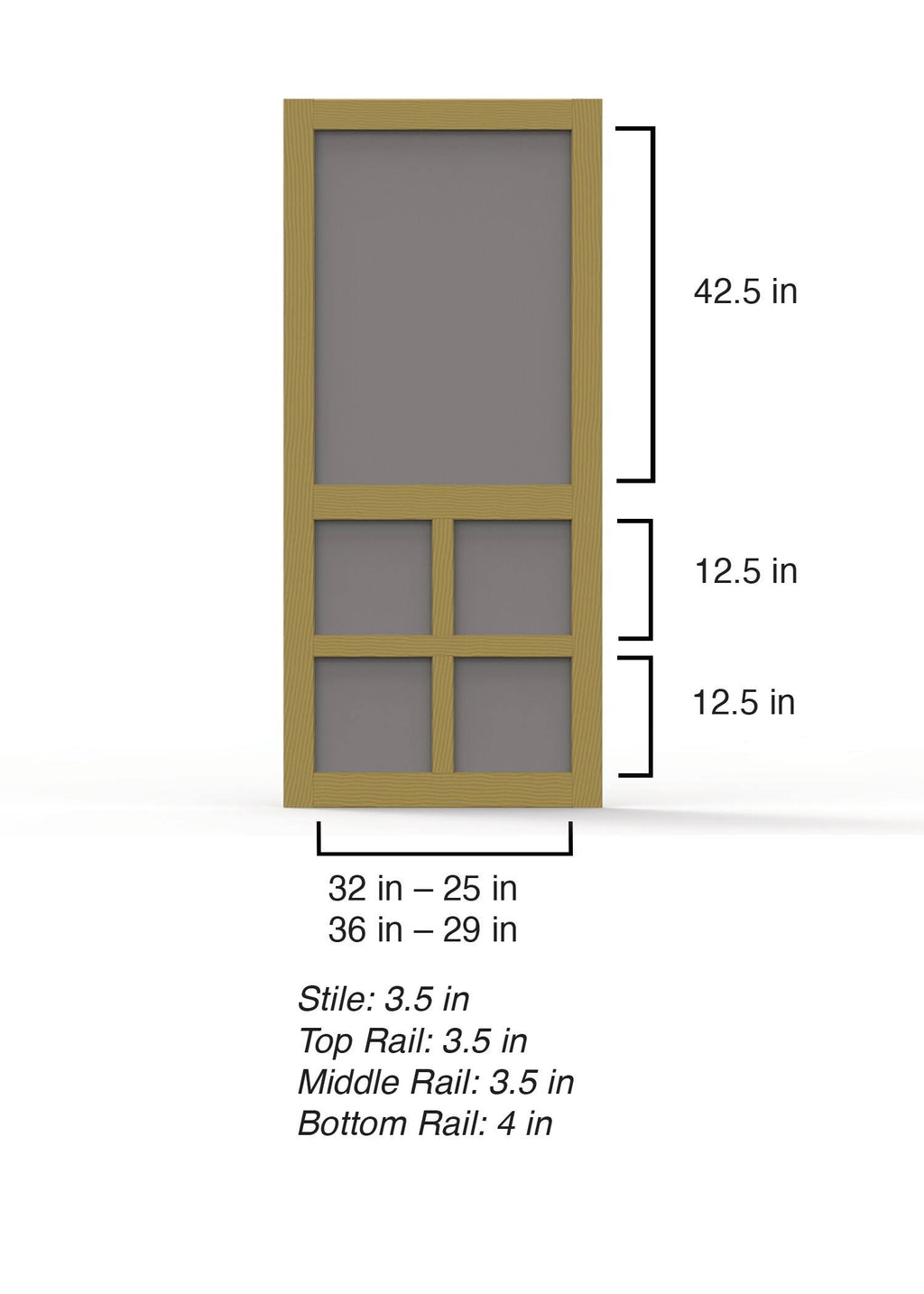 Wood Frame Hinged Screen Door C56645