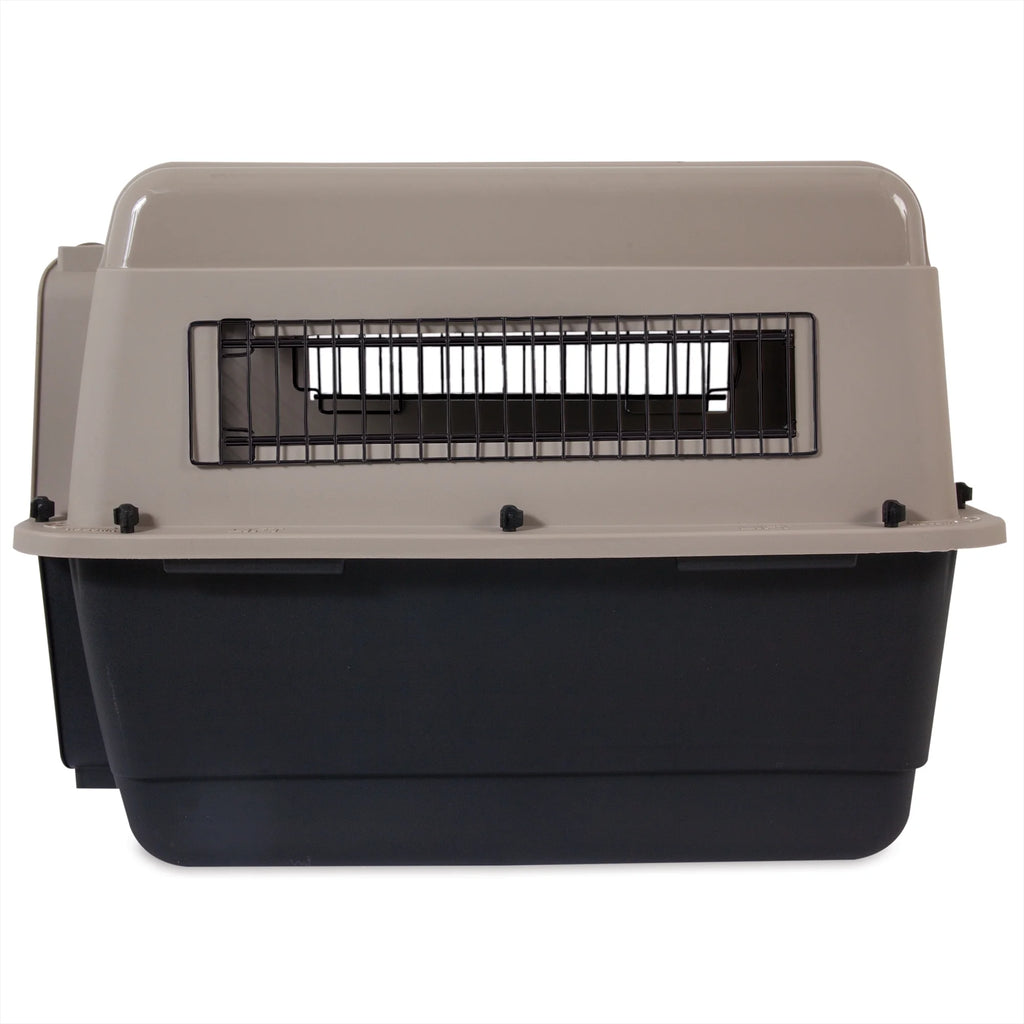 Plastic Travel Dog Kennel 28" Taupe/Black P9655