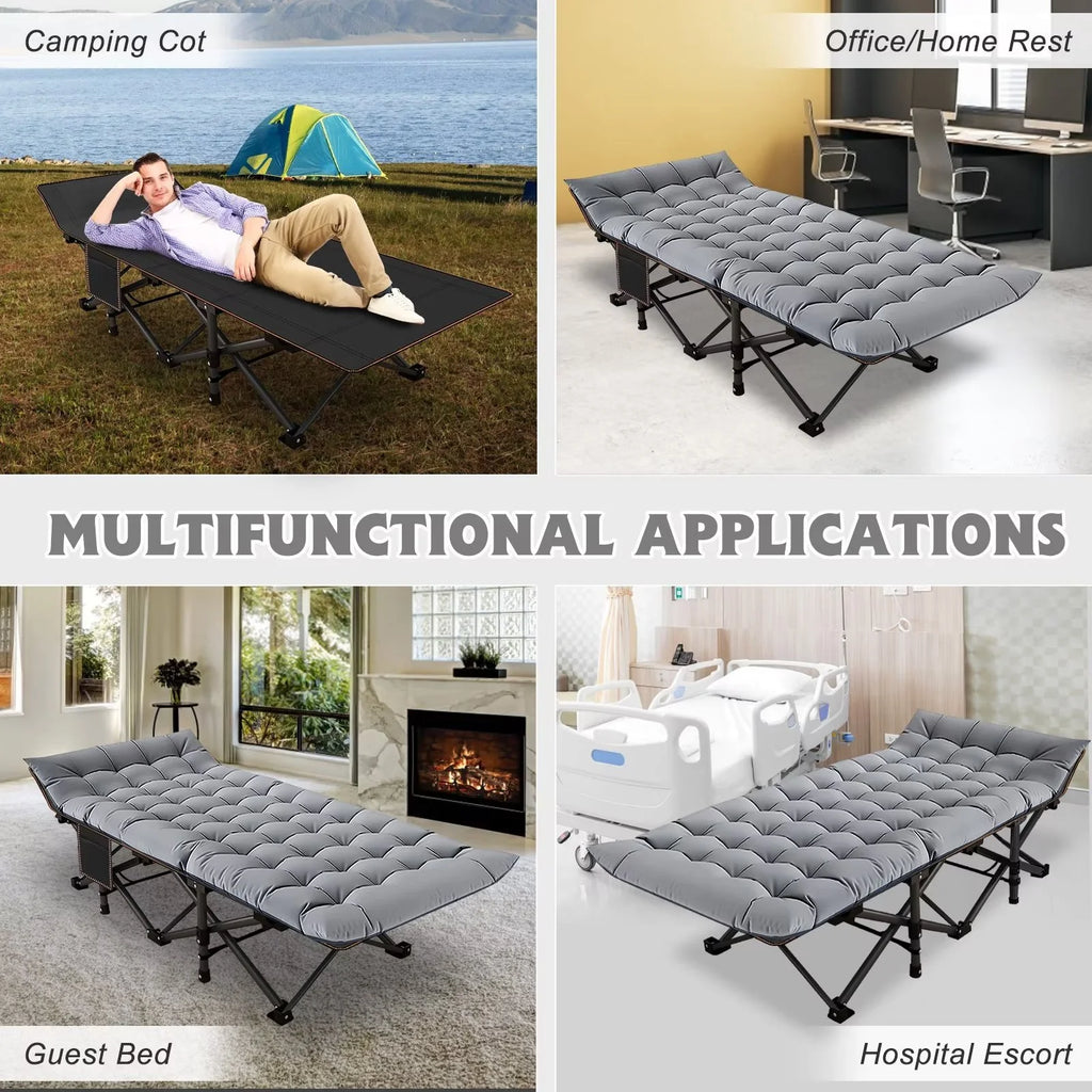 2 Pack Oversized Portable Folding Bed with Mattress and Carry Bag G51098
