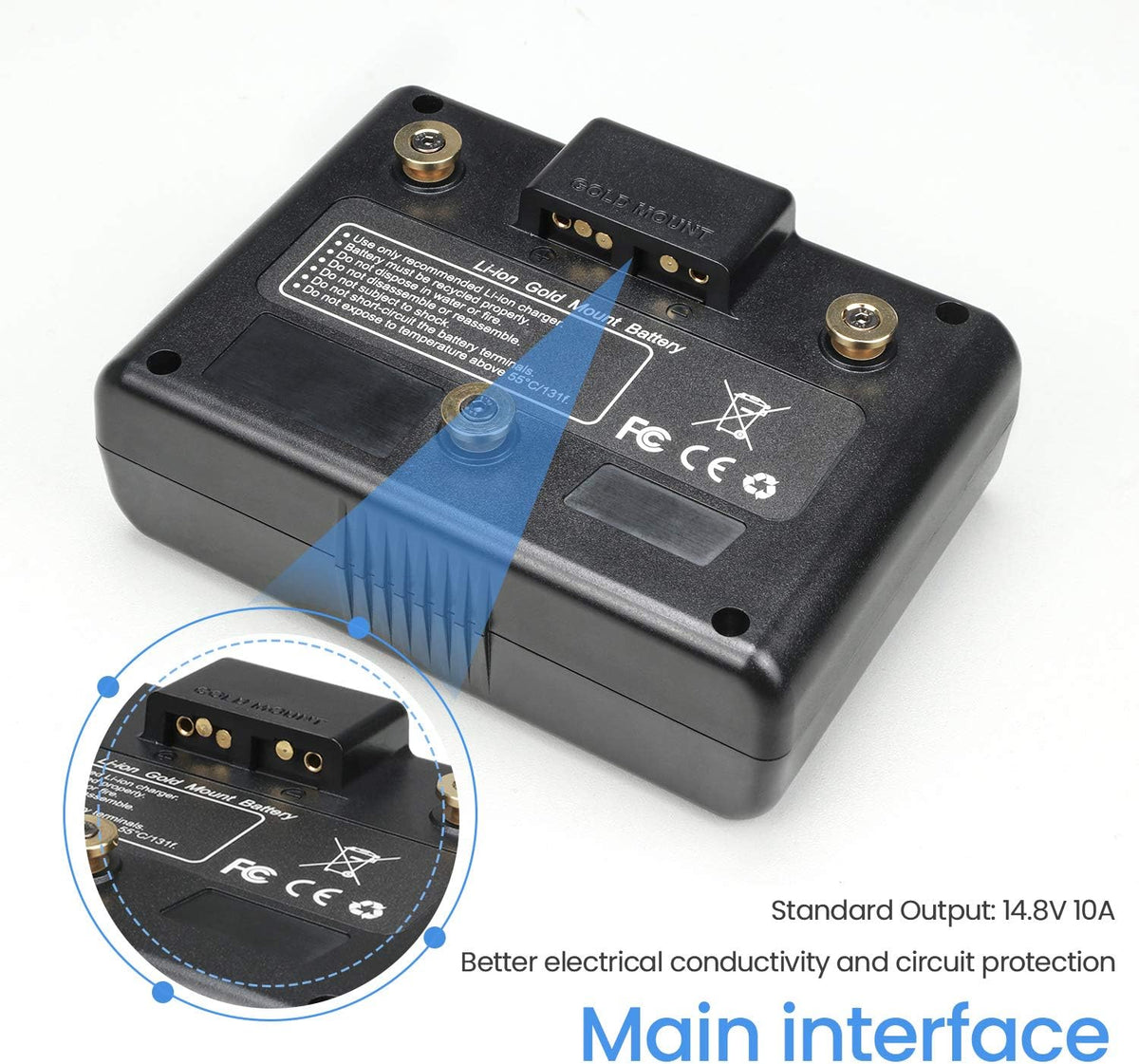 10500mAh Gold Mount Battery with D-tap Charger and Cable Z968634