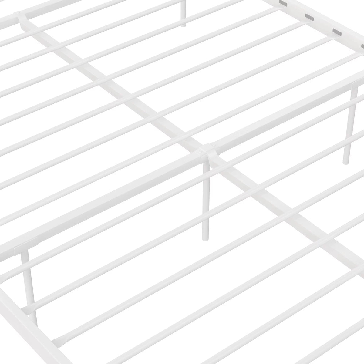 Off White Full Size Metal Bed with Headboard and Footboard R3570