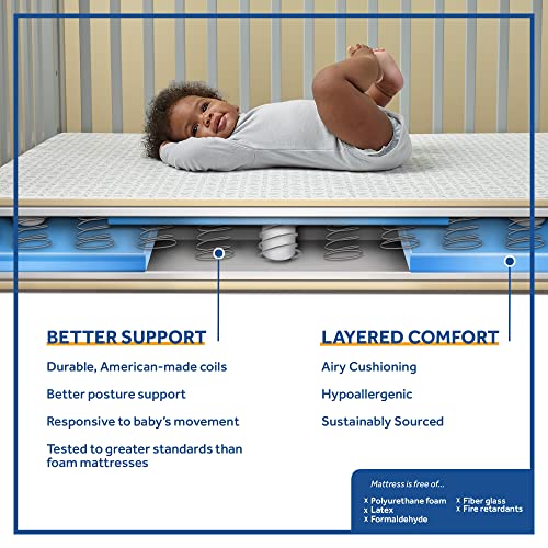 52x28" Waterproof Crib Mattress with 204 Steel Coils S840