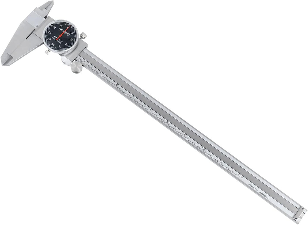0-12'' by 0.001'' Stainless Steel Dial Caliper Pack of 2 C72978