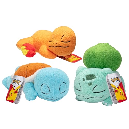 5" Sleeping Squirtle, Charmander & Bulbasaur Plush 3-Pack W675702