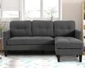 Convertible Sectional Sofa L Shaped Couch with Reversible Chaise Grey S598907