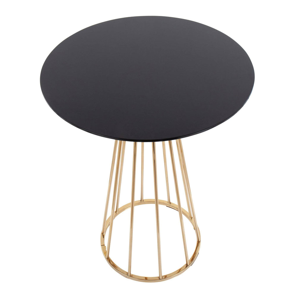Black Wood Chrome Counter Height Table N925