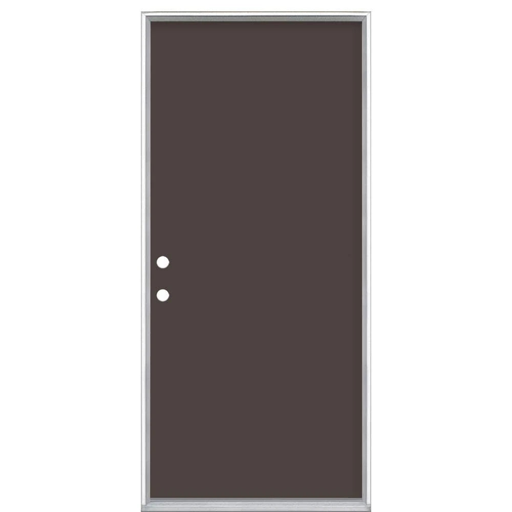 36 in. x 80 in. Flush Right-Hand Inswing Painted Steel Prehung Exterior Door H949996
