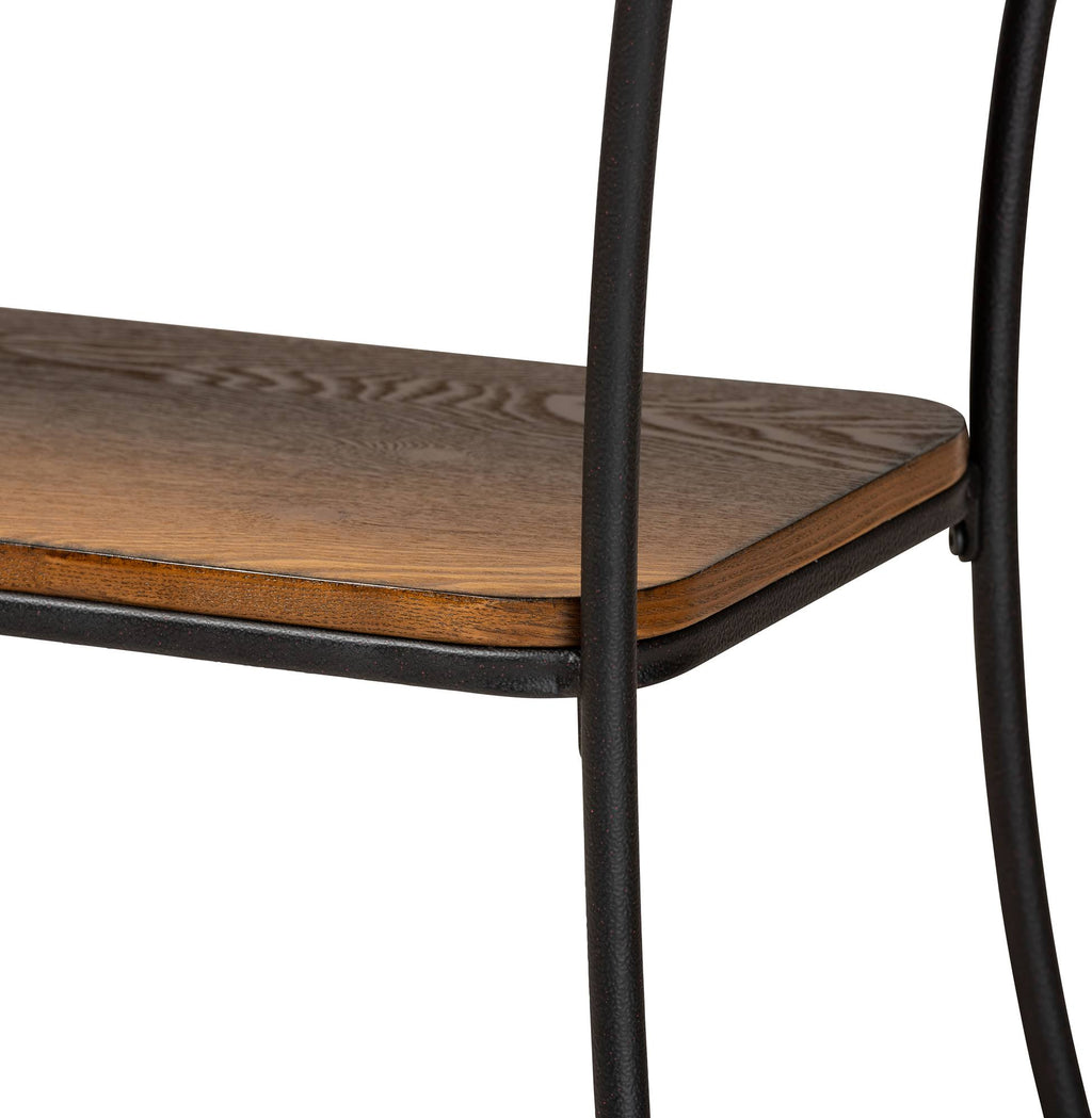 Rustic Industrial Walnut Brown Wood and Black Metal Console Table G9056