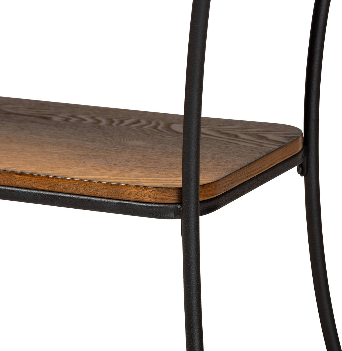 Rustic Industrial Walnut Brown Wood and Black Metal Console Table G9056