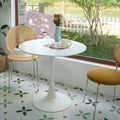 Round Dining Table 32" White Steel Pedestal T70485