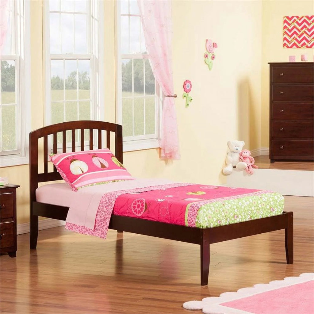 Solid Wood Twin XL Spindle Platform Bed with USB R445