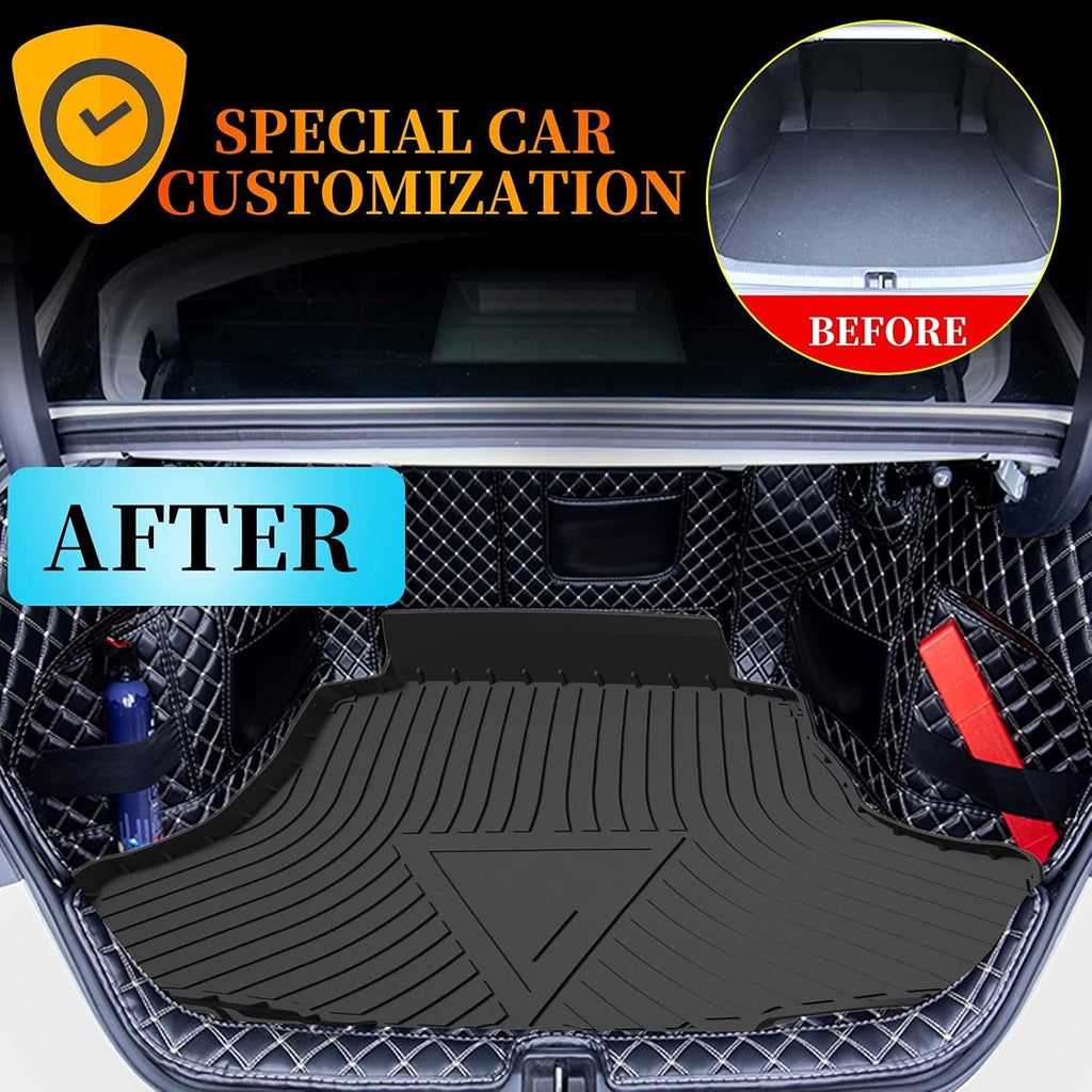 Black TPO Waterproof Rear Cargo Tray Trunk Floor Mat Protector P235