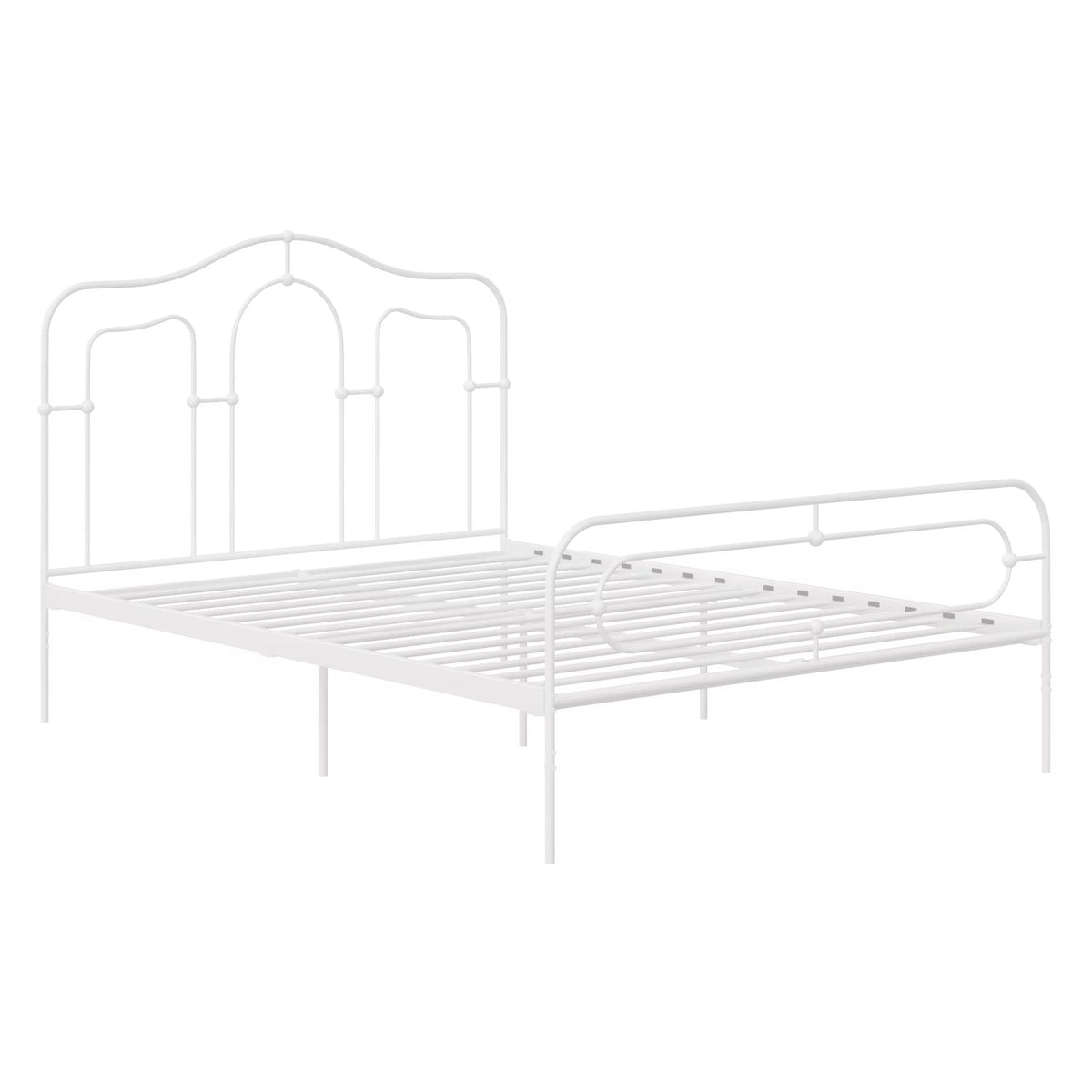 Off White Full Size Metal Bed with Headboard and Footboard R3570