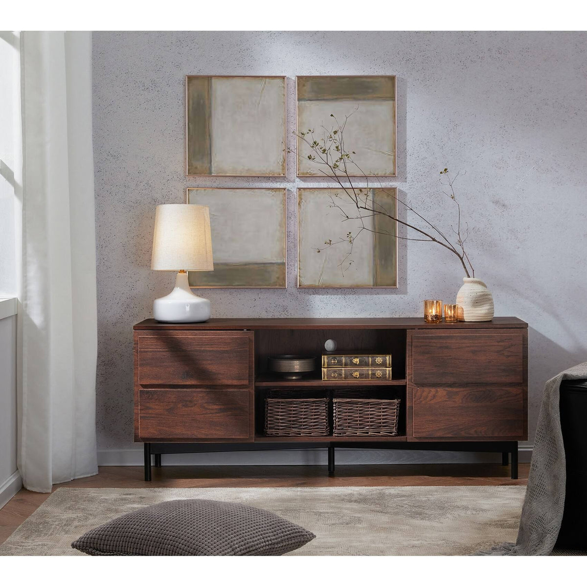Walnut Media TV Stand T19642