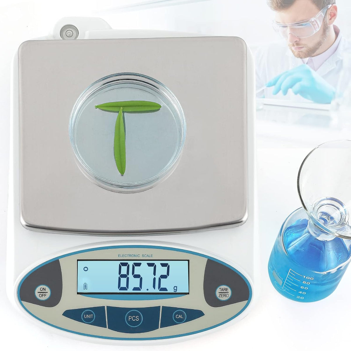 Lab Scale 1000gx0.01 Gram High Precision Electronic Weighing Scale with Calibration Weight L3848