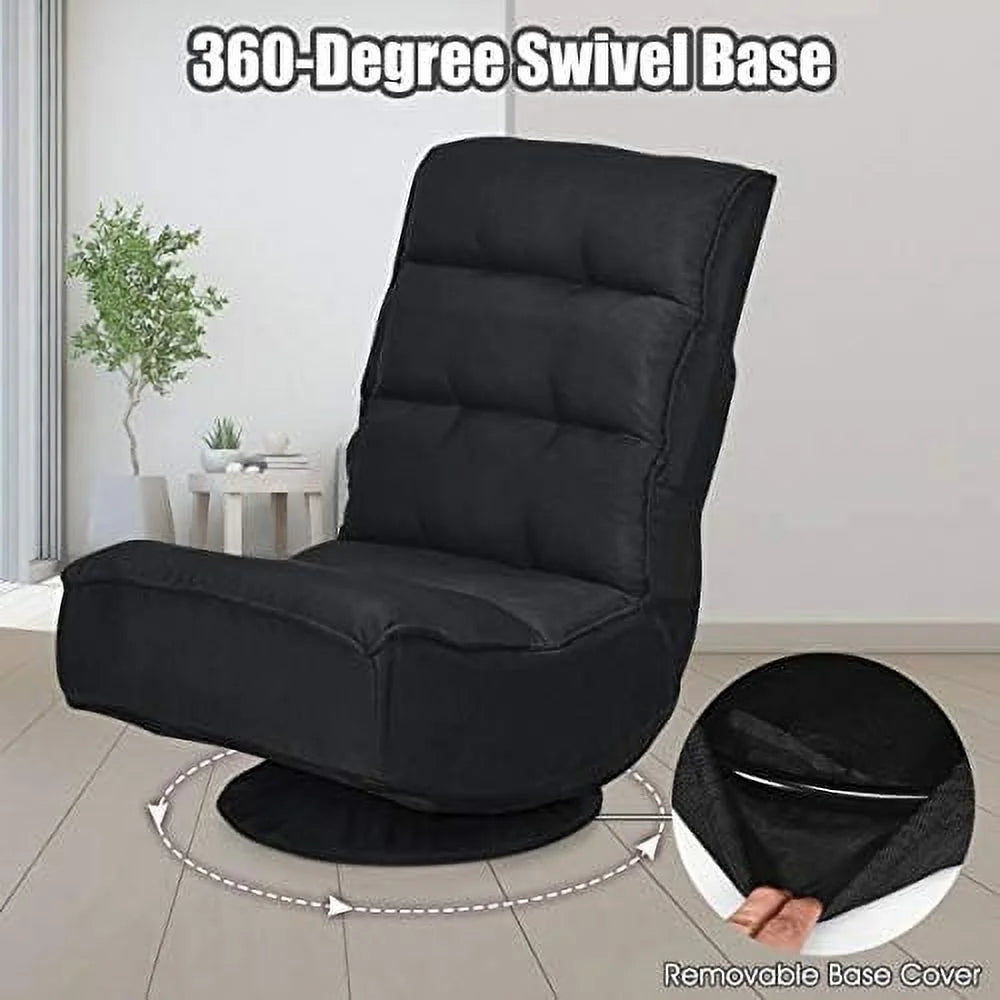 Folding Swivel Floor Chair with 6 Positions Adjustable W21824