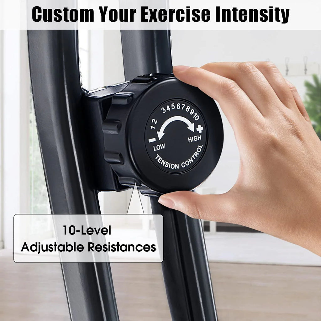 Folding 3-in-1 Recumbent Exercise Bike with Arm Resistance Bands X87597