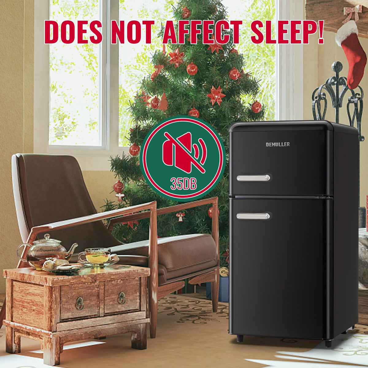 3.5 Cu.ft Dual Door Small Refrigerator with Freezer J2349