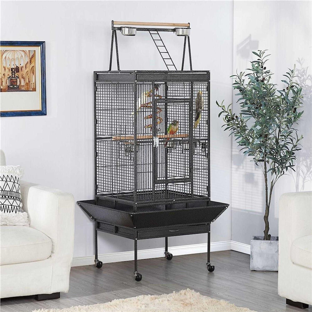 Rolling Bird Cage & Playtop Y250557