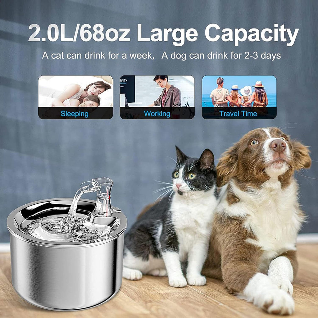 2L/67OZ 304 Stainless Steel Automatic Water Fountain H498
