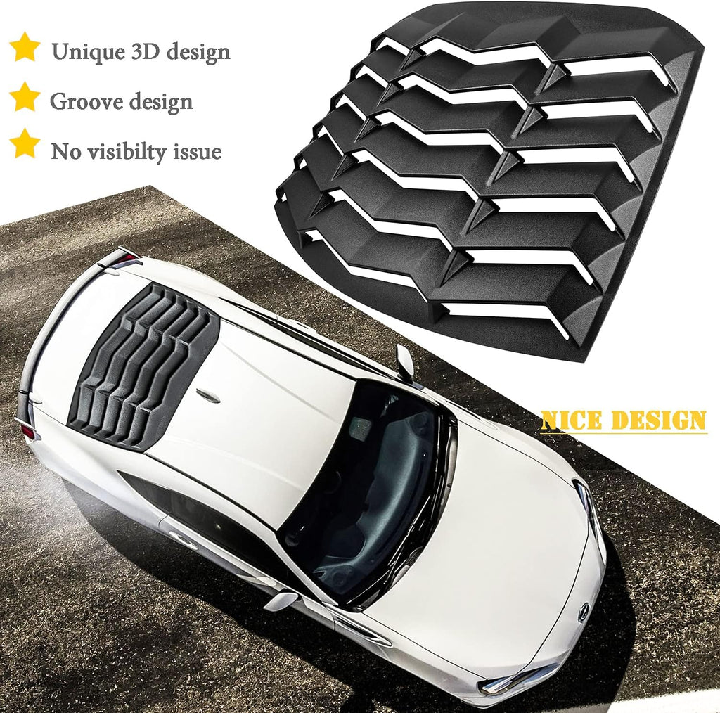 Rear Window Louver ABS Matte Black Windshield Sunshade Cover C97103