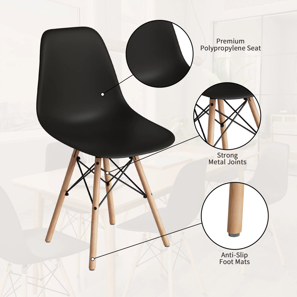 Black Plastic Dining Chair X8334