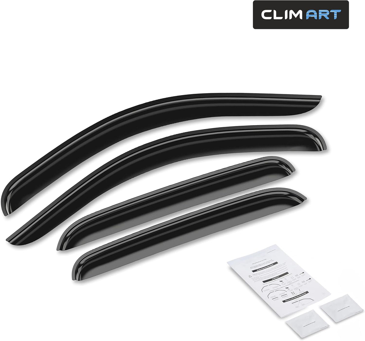4pcs Tape-on Window Deflectors for GMC Sierra 1500 Crew Cab E442319