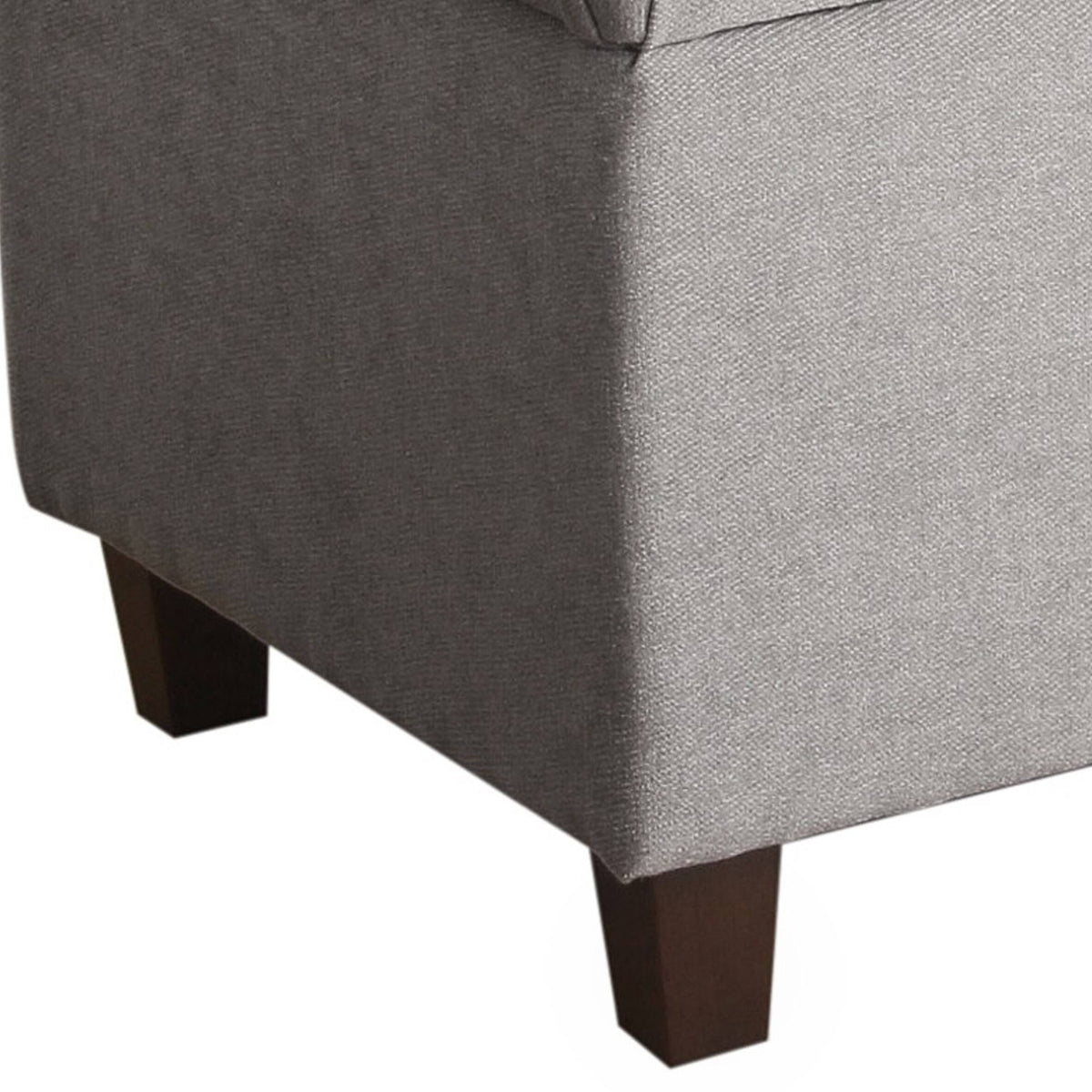 Gray and Brown Fabric Upholstered Storage Bench E688356