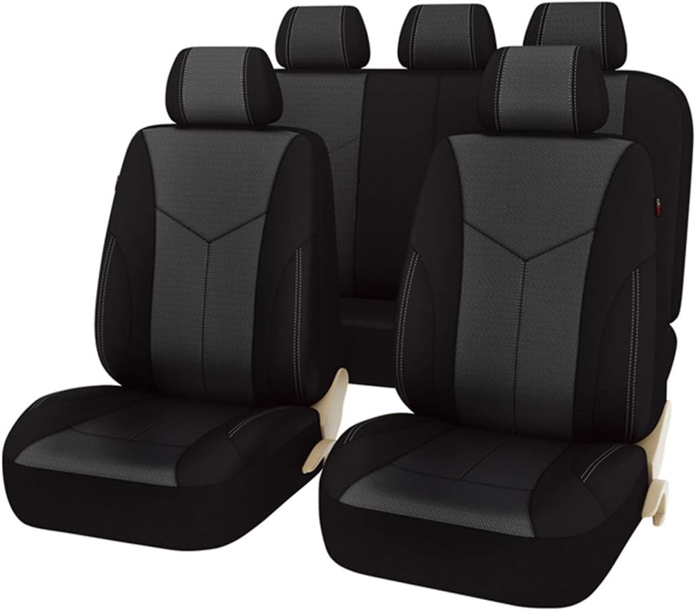 11PCS PU Leather Universal Seat Covers Set (Dark Gray) L667