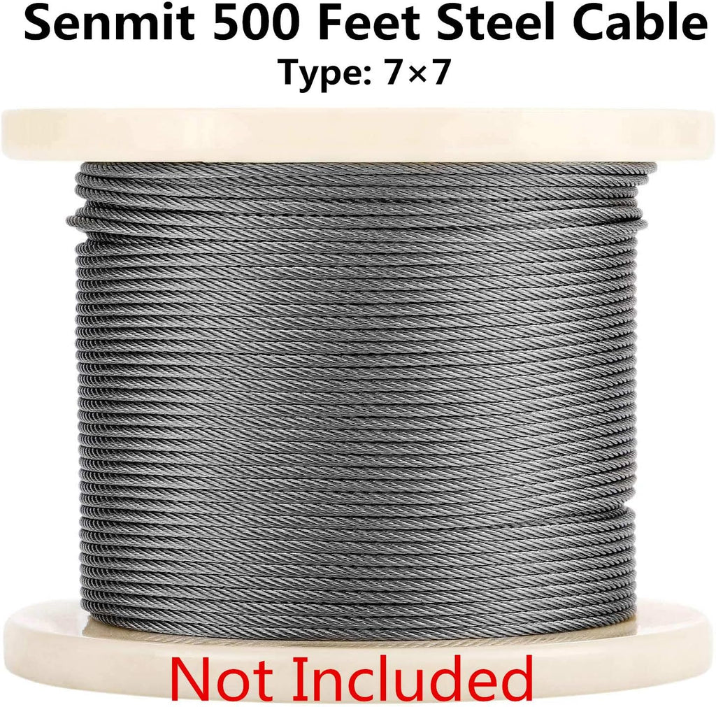 12 Pairs Stainless Steel Adjustable Angle 1/8 Wire Rope Cable Railing Hardware Kit Pack of 2 W20246