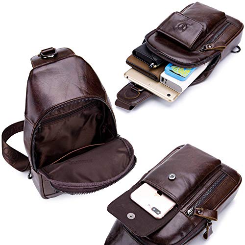 Mens Leather Crossbody Sling Bag Z24756