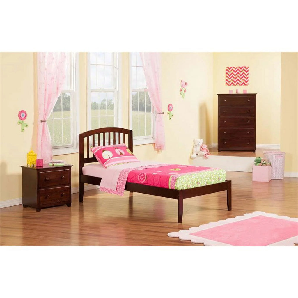 Solid Wood Twin XL Spindle Platform Bed with USB R445