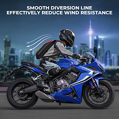 Motorcycle Backpack Hardshell Helmet Backpack Expandable Large Capacity Riding Bag Water Resistant Lightweight B424