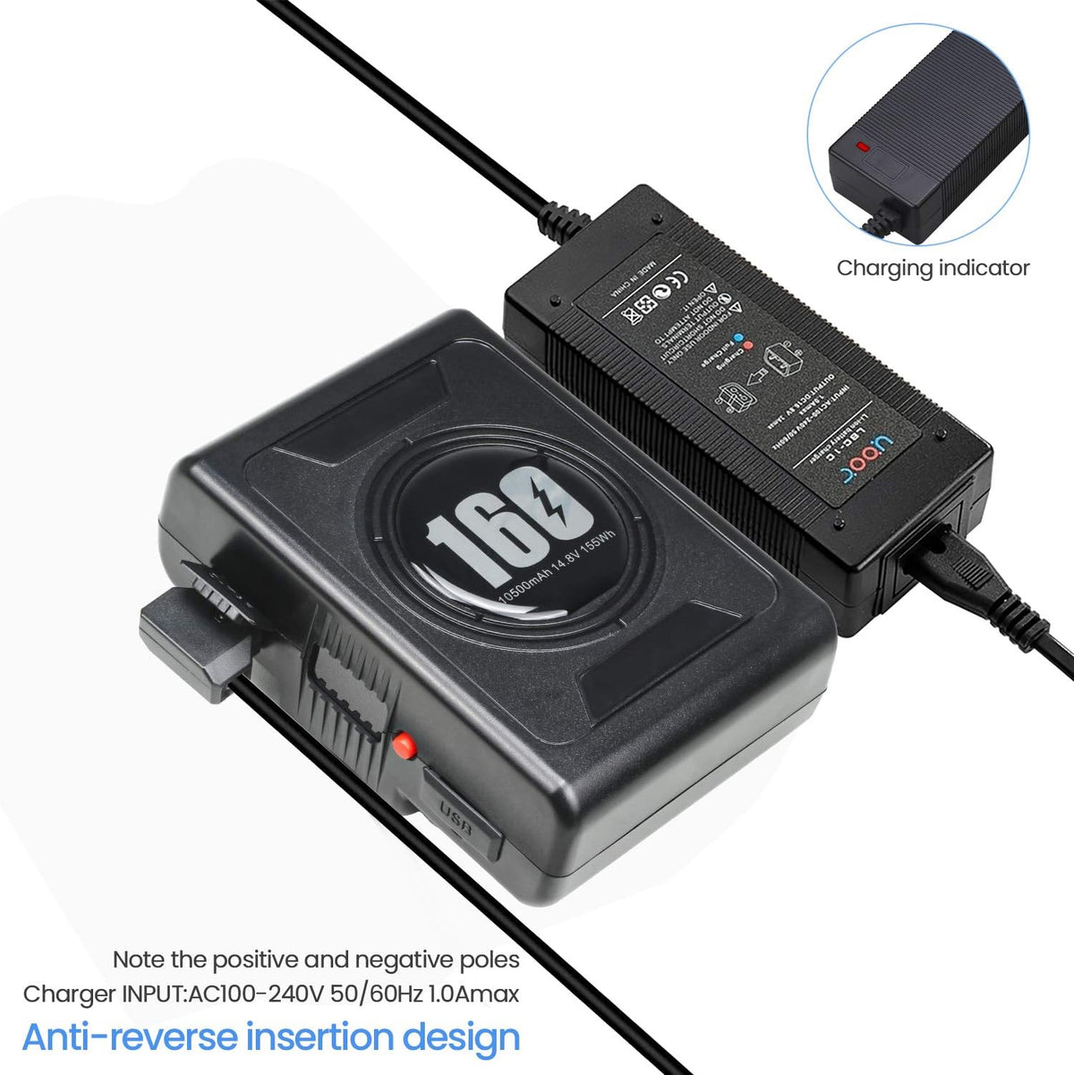 10500mAh Gold Mount Battery with D-tap Charger and Cable Z968634